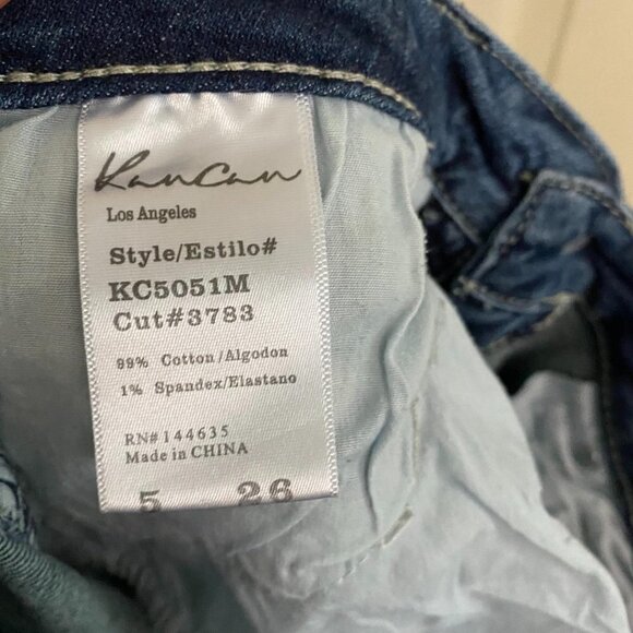 Kancan Women's Distressed Skinny Medium Wash Whiskered Jeans Size 26 - Picture 3 of 9